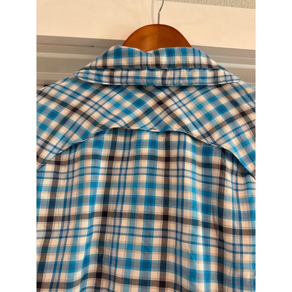 Columbia Omni-Shade Sun Protection Long Sleeve Plaid Blue Women's Size Large - Picture 8 of 11